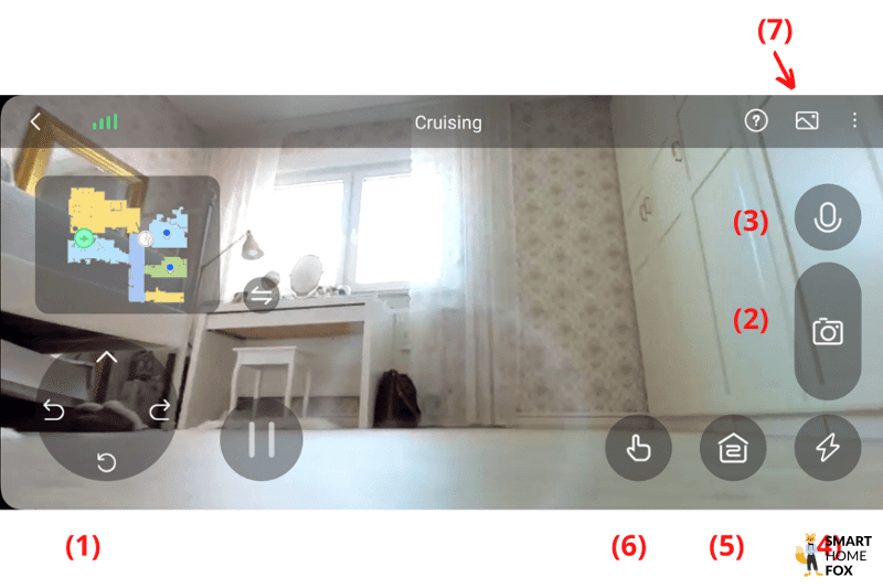 Набор функций Dreame L10s Ultra во время видеонаблюдения.